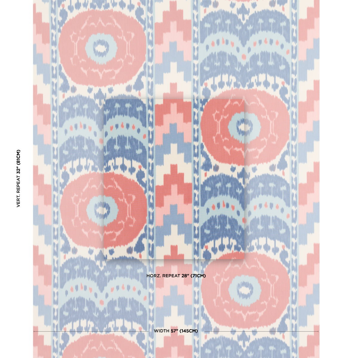 SAMARKAND-IKAT-II-CHAMBRAY-CORAL-SCHUMACHER-176065 - Schumacher Tela