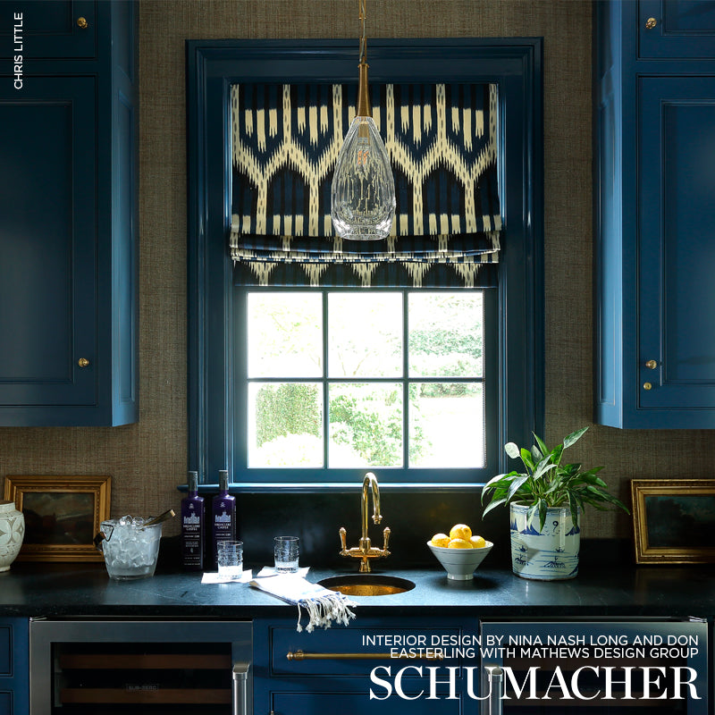 BUKHARA-IKAT-INDIGO-SCHUMACHER-176084 - Schumacher Fabric