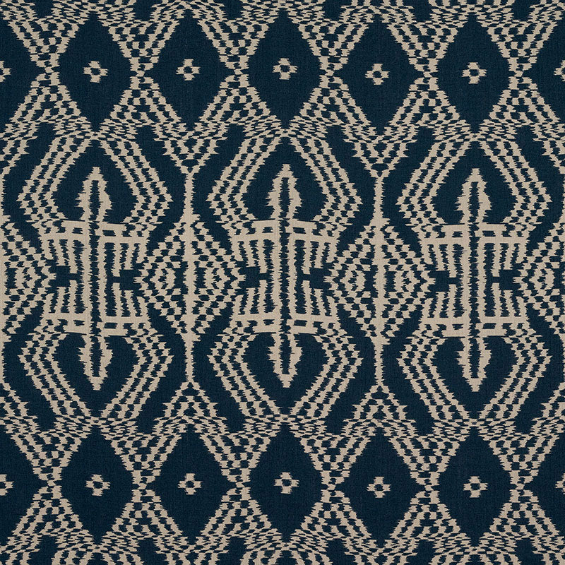 Asaka Ikat - Indigo - Schumacher 176095 Fabric - Schumacher Fabric