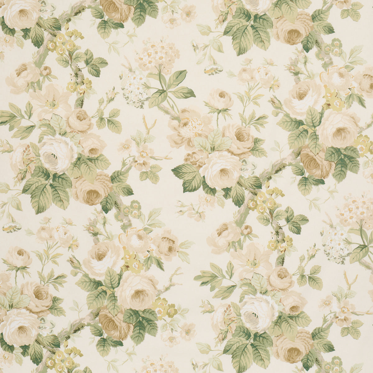 Nancy Floral - Ivory - Schumacher 177206 Fabric - Schumacher Fabric