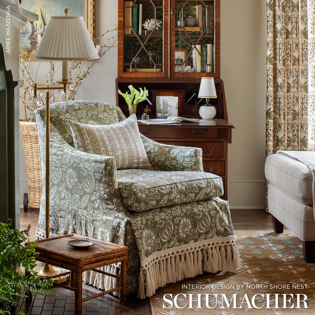 POMEGRANATE-PRINT-OLIVE-SCHUMACHER-177695 - Schumacher Tela