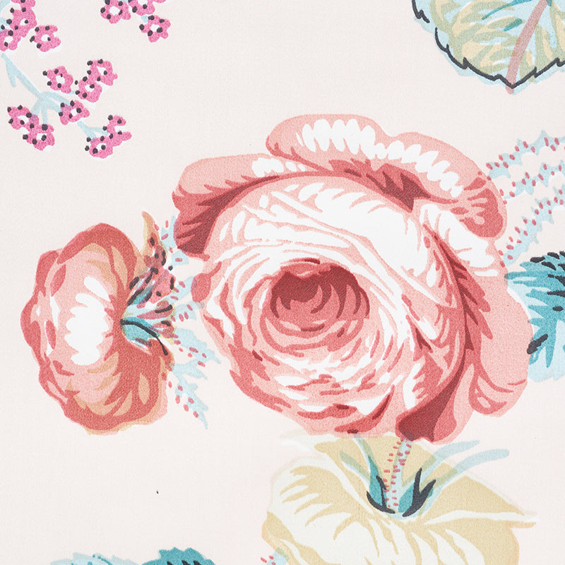 Salisbury Chintz - Rose - Schumacher 178152 Fabric - Schumacher Fabric