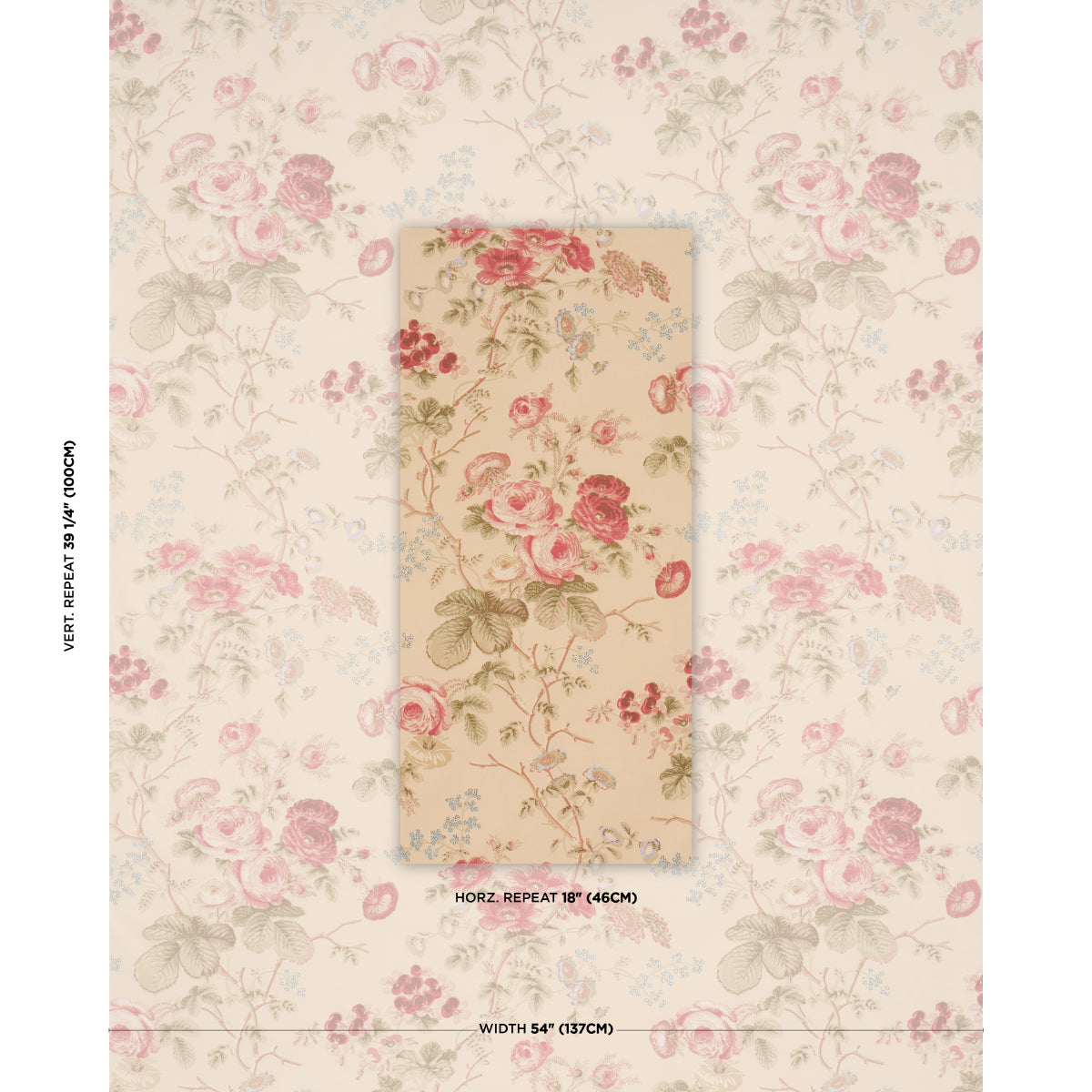 Salisbury Chintz - Butter - Schumacher 178157 Fabric - Schumacher Fabric