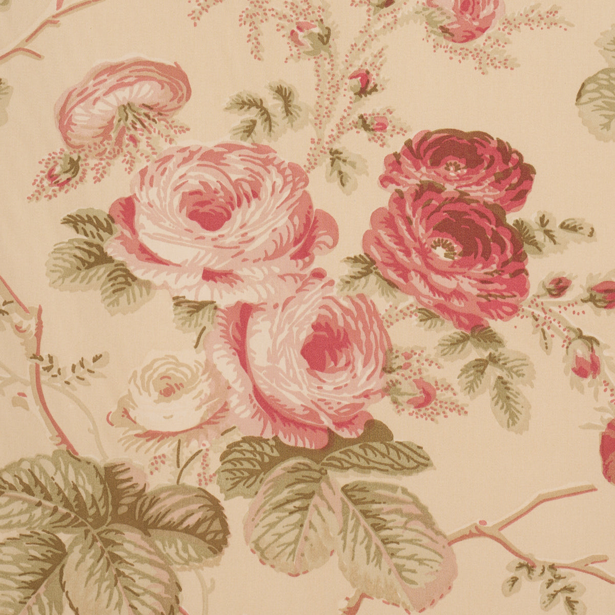 Salisbury Chintz - Butter - Schumacher 178157 Fabric - Schumacher Fabric