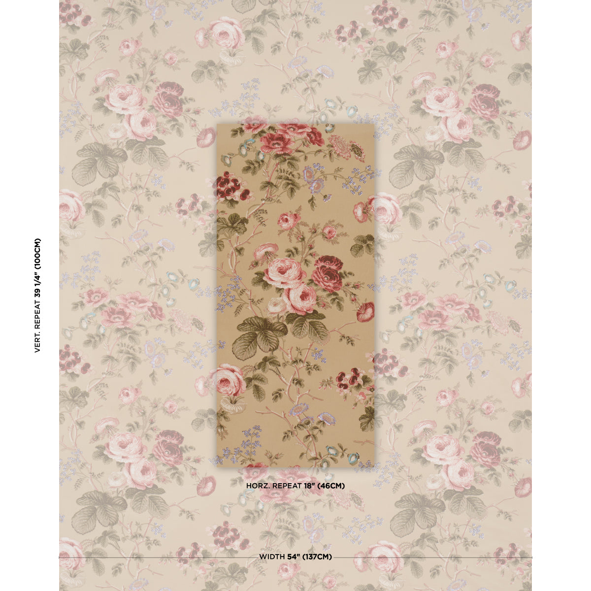 Salisbury Chintz - Tobacco - Schumacher 178158 Fabric - Schumacher Fabric
