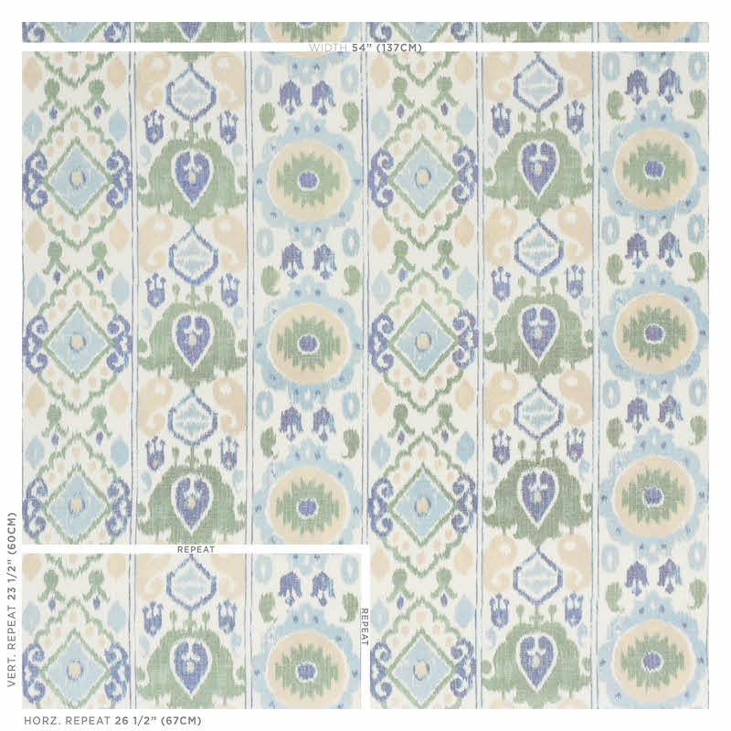 ELIZIA-IKAT-GREEN-BLUE-SCHUMACHER-179051 - Schumacher Tela