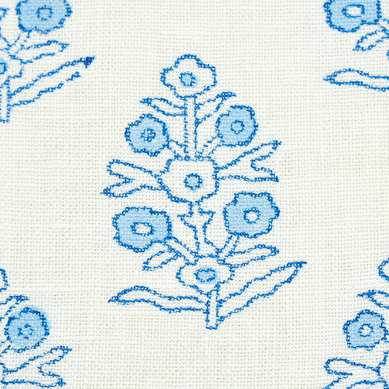 ADITI-HAND-BLOCKED-PRINT-BLUE-SCHUMACHER-179360 - Schumacher Tela