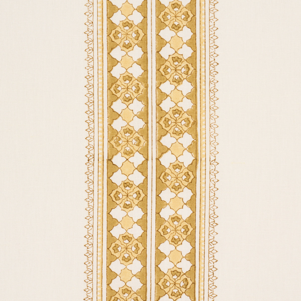 Amira Hand-Block Print - Ochre - Schumacher 179374 Fabric - Schumacher Fabric