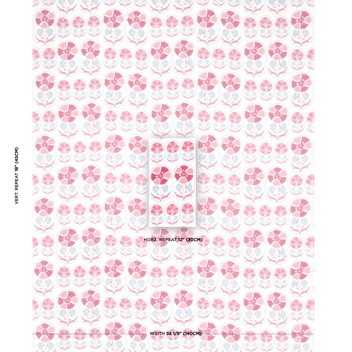 ANJUNA-FLORAL-LINEN-PRINT-MULBERRY-SCHUMACHER-180480 - Schumacher Fabric