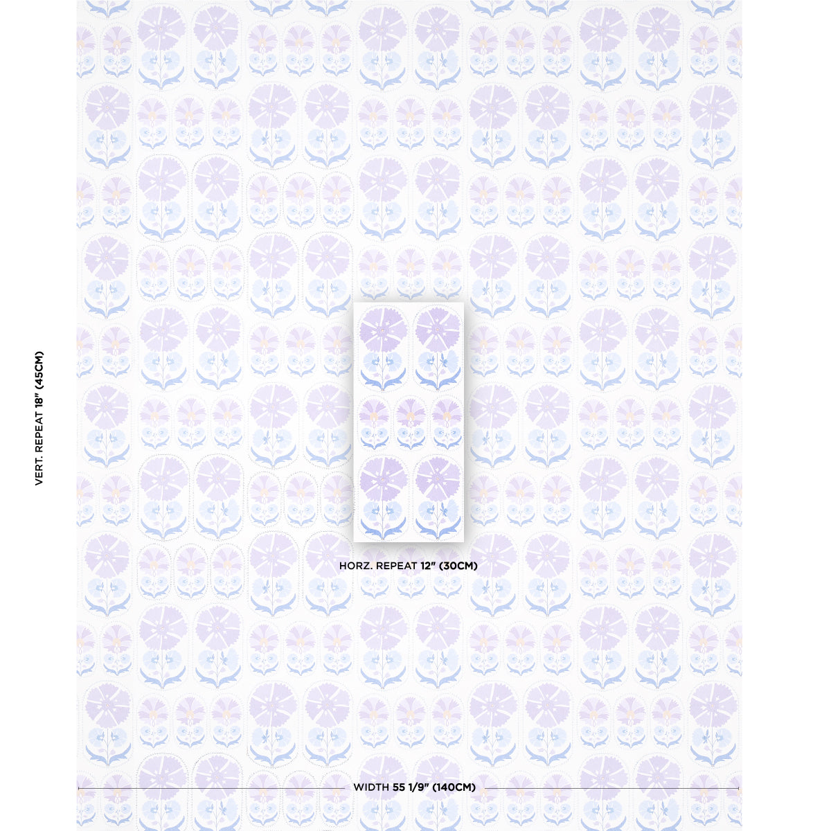 ANJUNA-FLORAL-LINEN-PRINT-LILAC-SCHUMACHER-180482 - Schumacher Fabric
