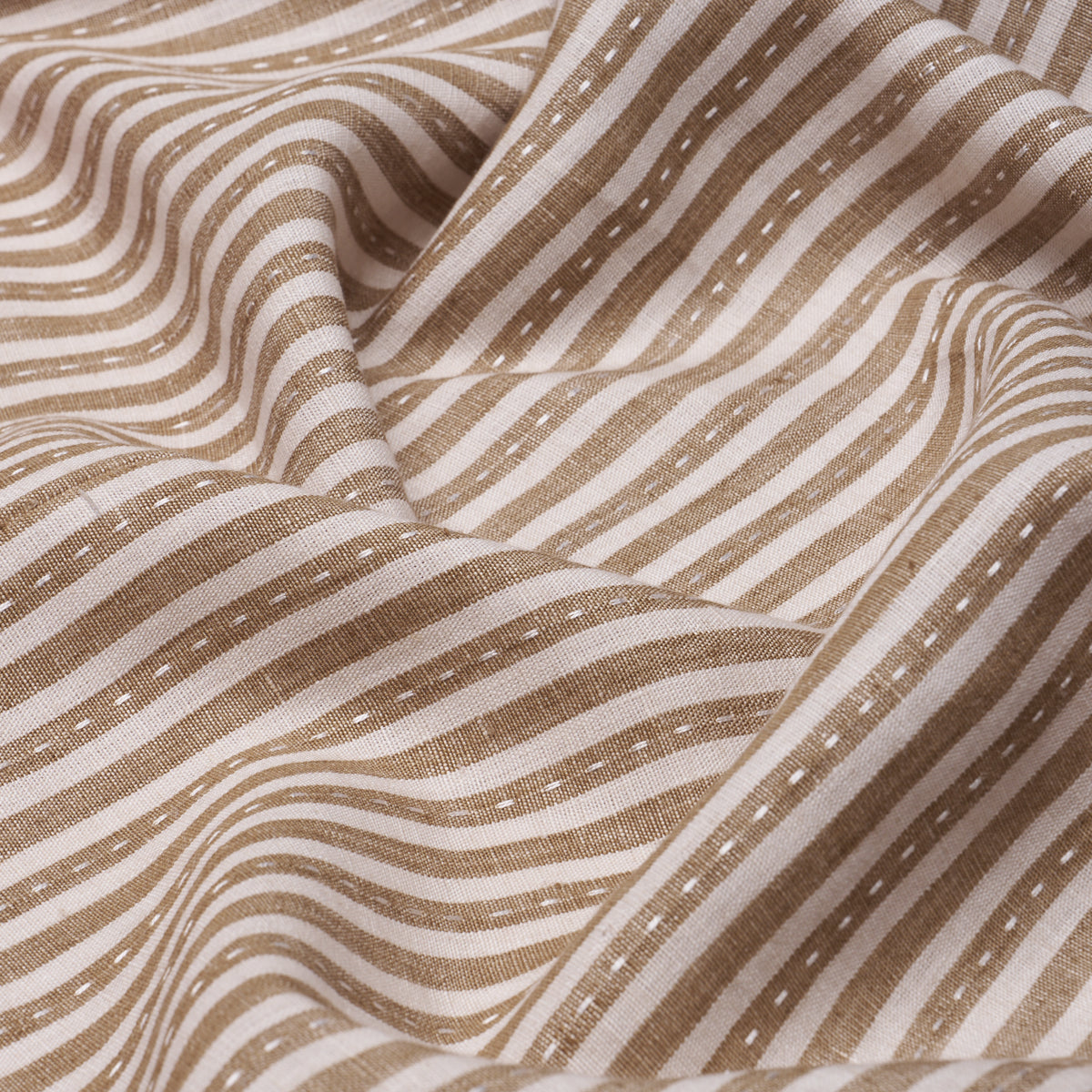 Mathis Ticking Stripe - Flax - Schumacher 180594 Fabric - Schumacher Fabric