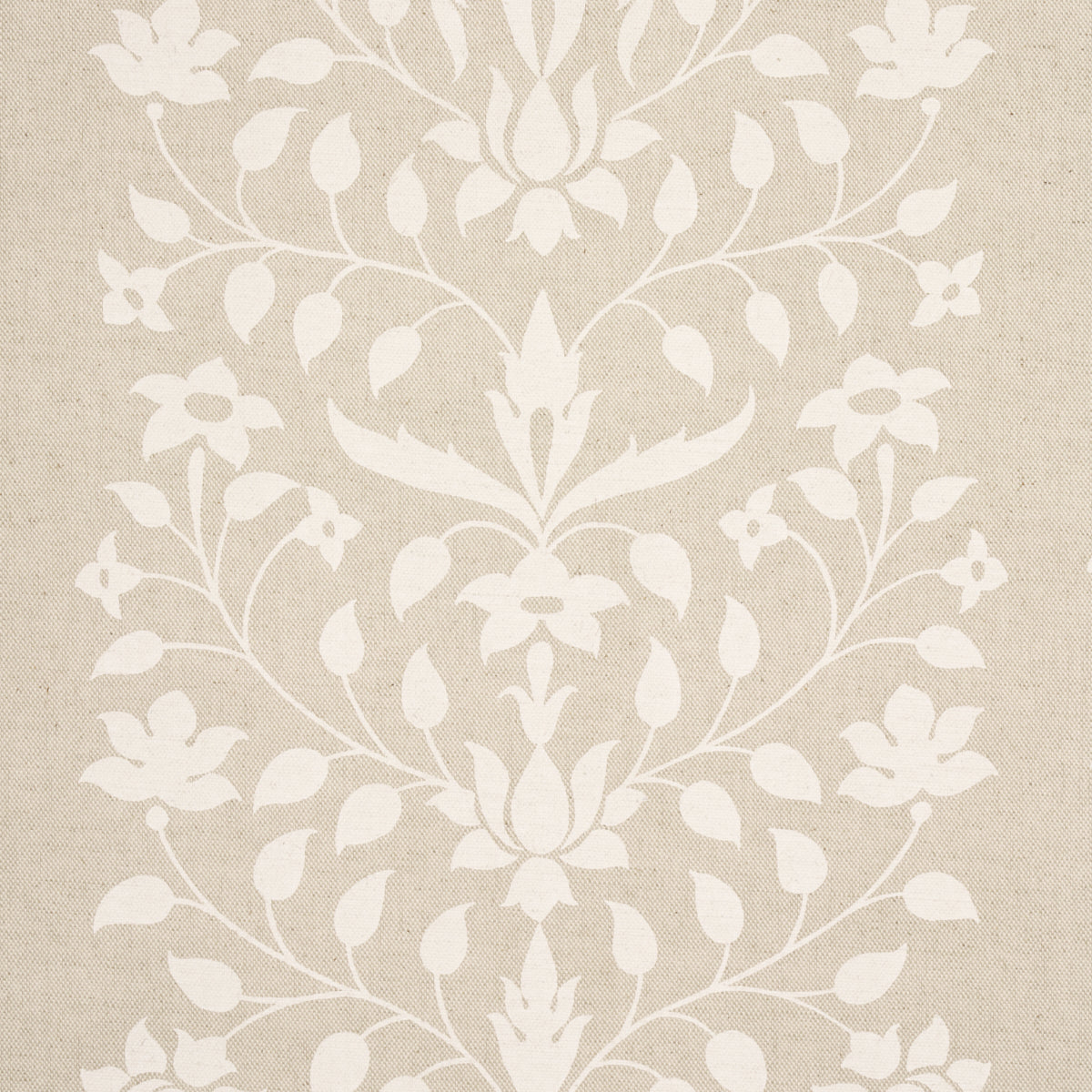JAIPUR-MUGHAL-FLOWER-IVORY-ON-NATURAL-SCHUMACHER-180682 - Schumacher Fabric