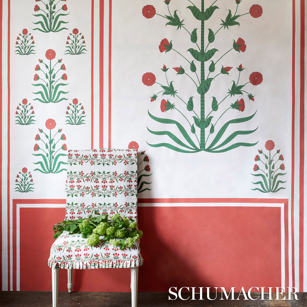HIMALAYA-HAND-BLOCK-PRINT-PINK-SCHUMACHER-180690 - Schumacher Fabric