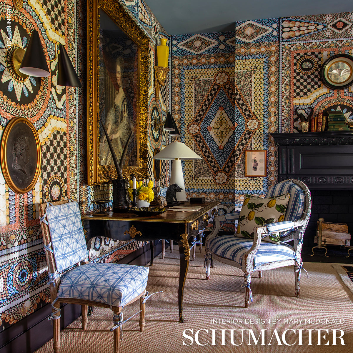 PORTAIL-FRANCAIS-INDOOR-OUTDOOR-SKY-SCHUMACHER-180772 - Schumacher Fabric