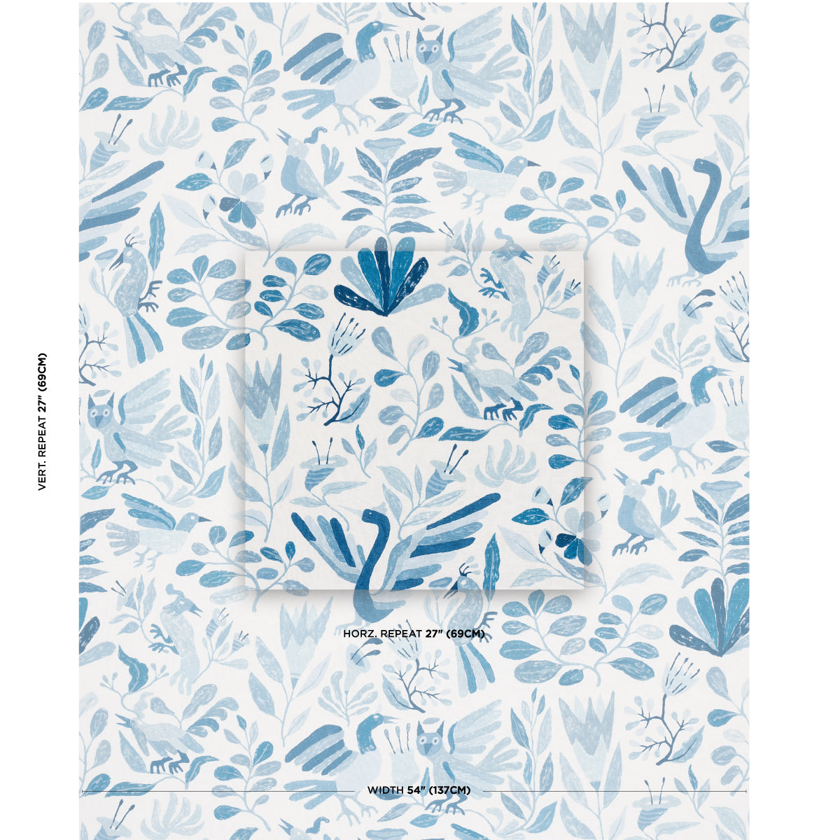 Canopy - Blue Birds - Schumacher 180851 Fabric - Schumacher Fabric