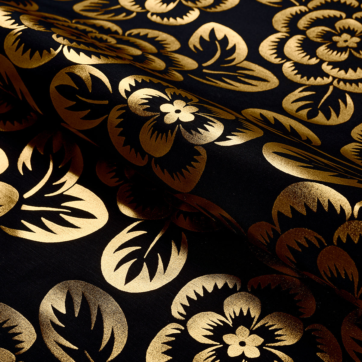 Angelica Floral - Gold & Noir - Schumacher 180871 Fabric - Schumacher Fabric