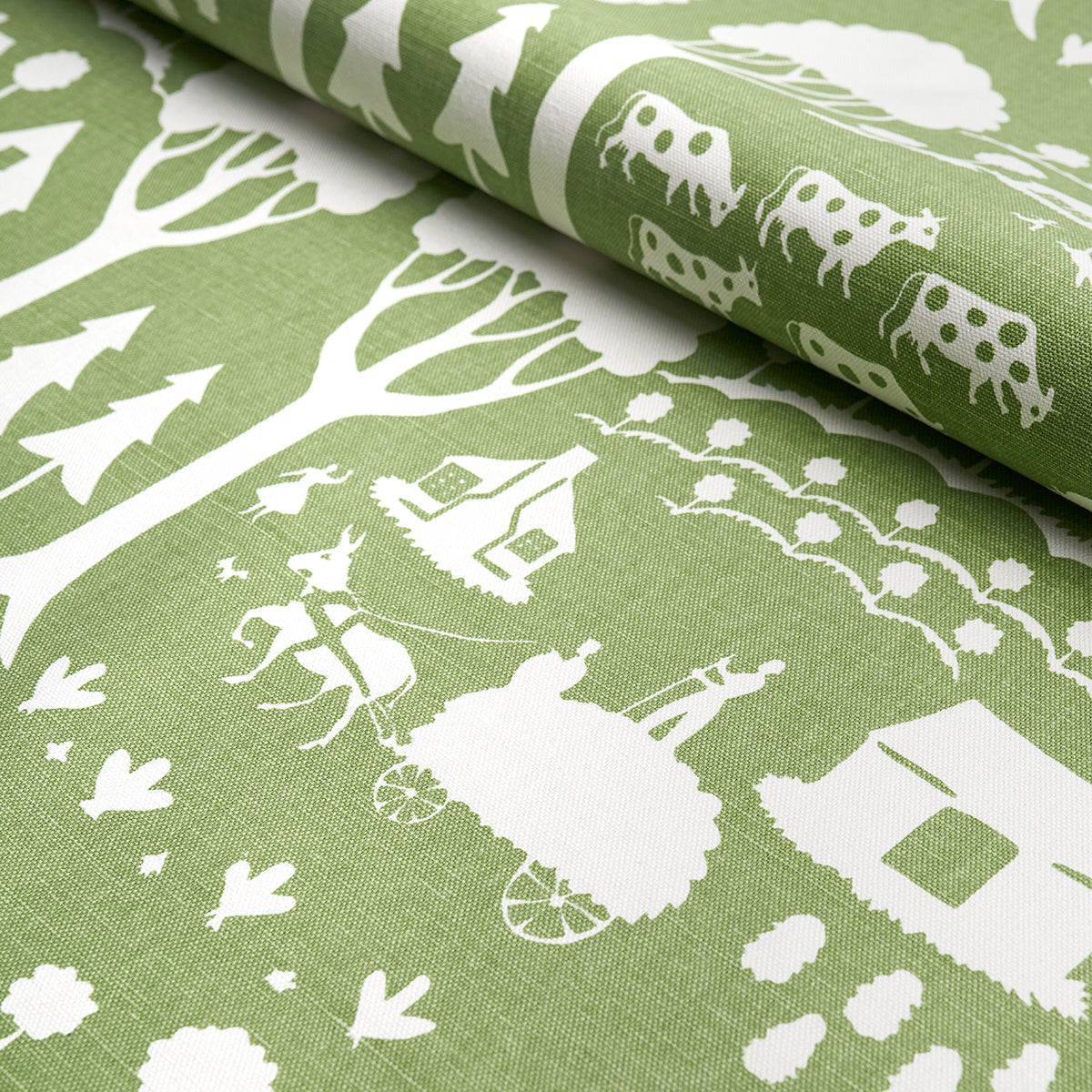 FARM-SCENE-GREEN-SCHUMACHER-180880 - Schumacher Fabric