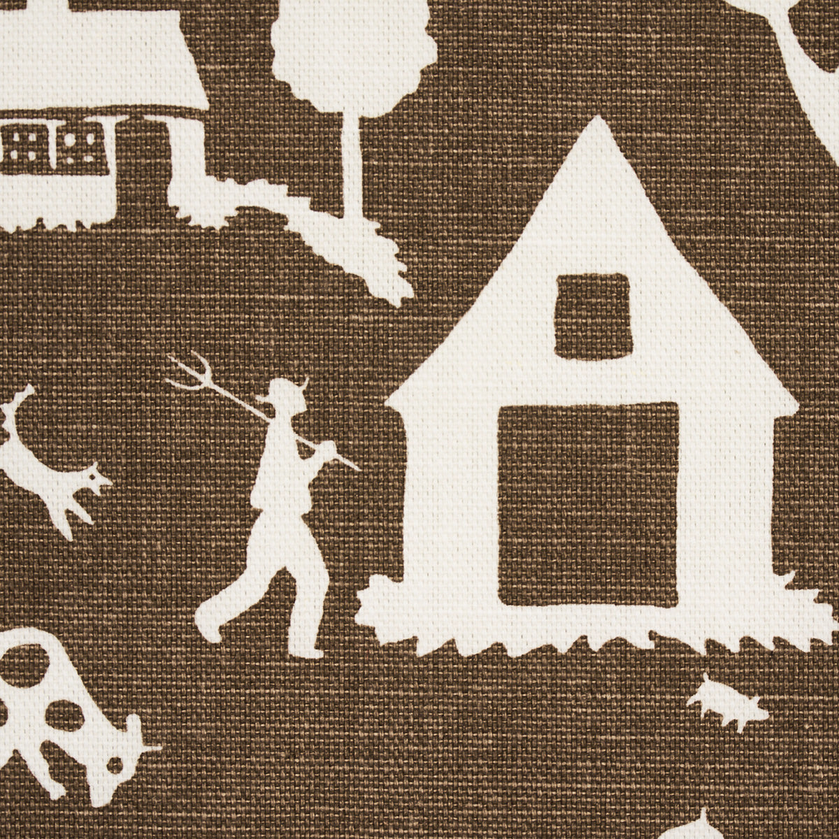 FARM-SCENE-BROWN-SCHUMACHER-180881 - Schumacher Fabric