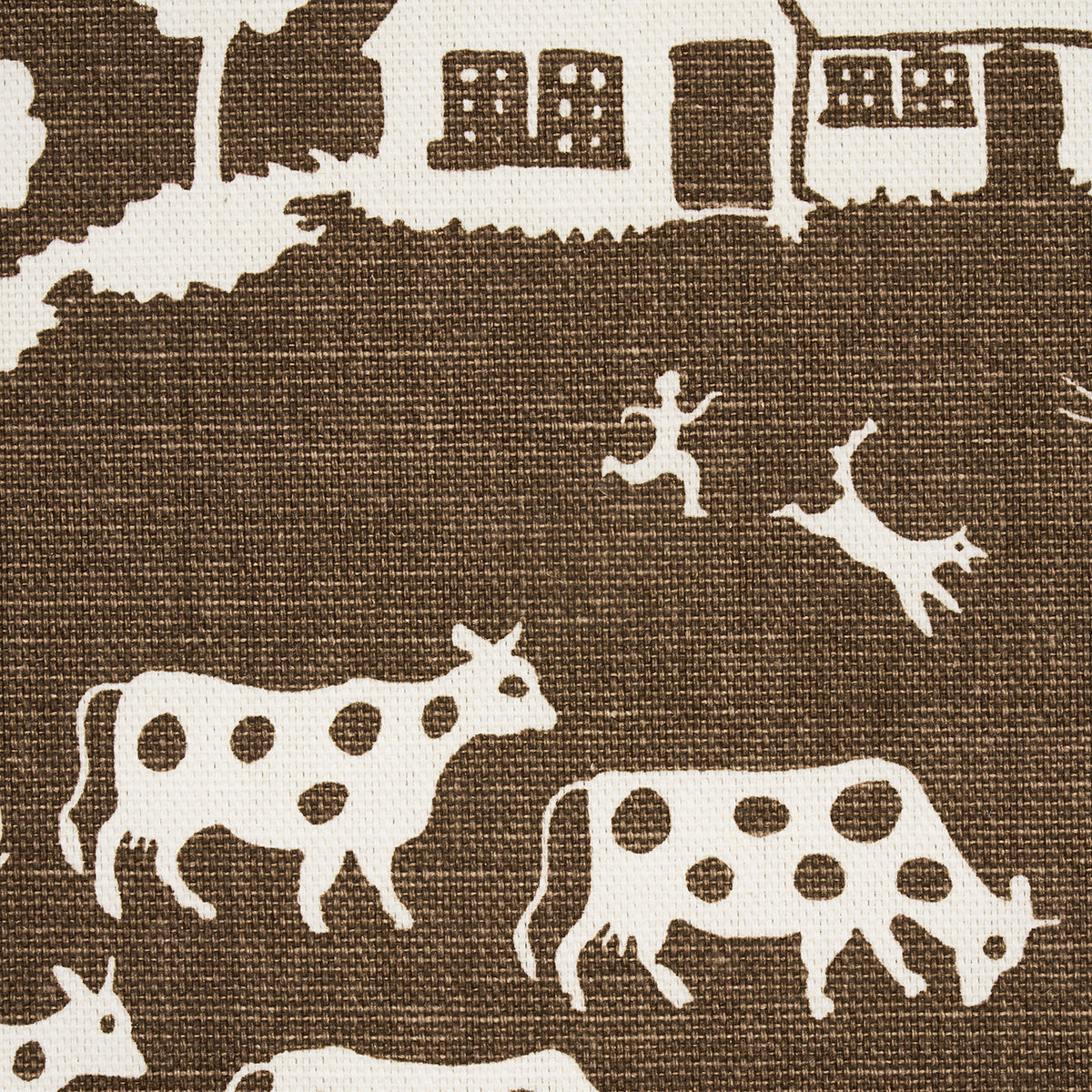 FARM-SCENE-BROWN-SCHUMACHER-180881 - Schumacher Fabric