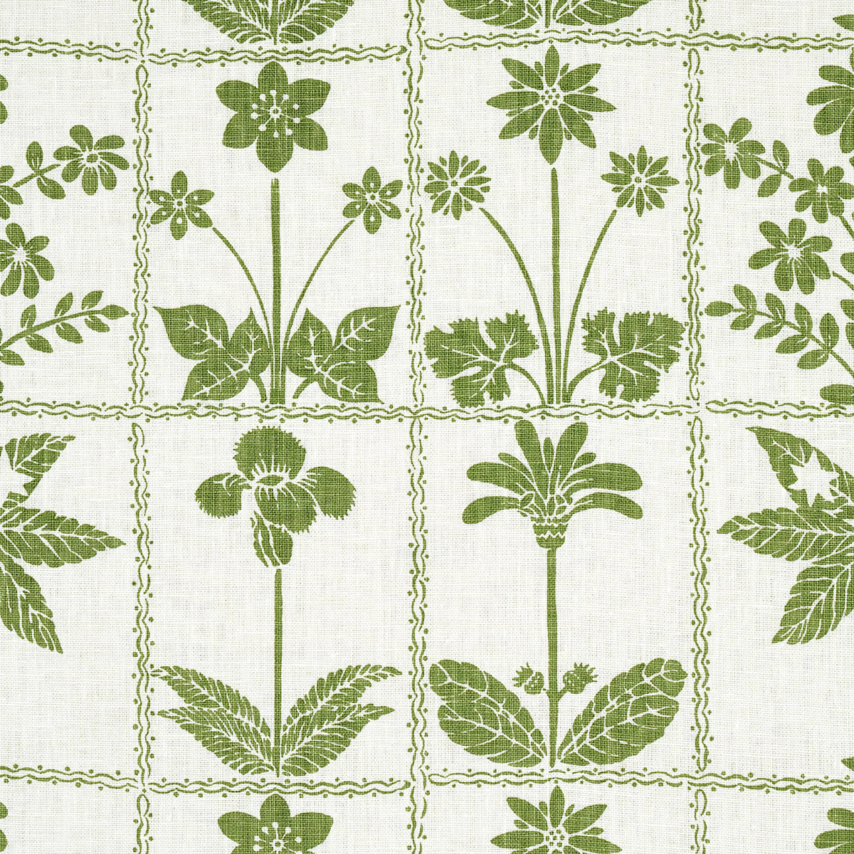Georgia Wildflowers - Leaf - Schumacher 180890 Fabric - Schumacher Fabric