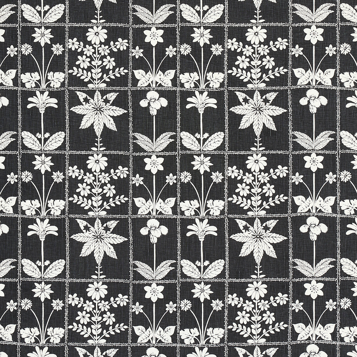 GEORGIA-WILDFLOWERS-BLACK-SCHUMACHER-180893 - Schumacher Fabric