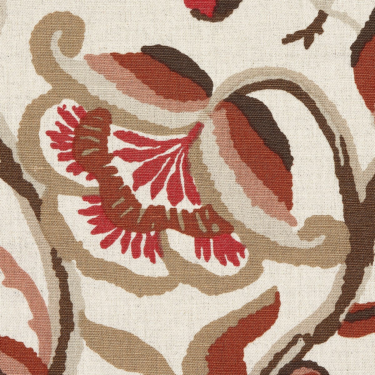 ALEXANDRA-VINE-LINEN-NATURAL-SPICE-SCHUMACHER-180971 - Schumacher Fabric