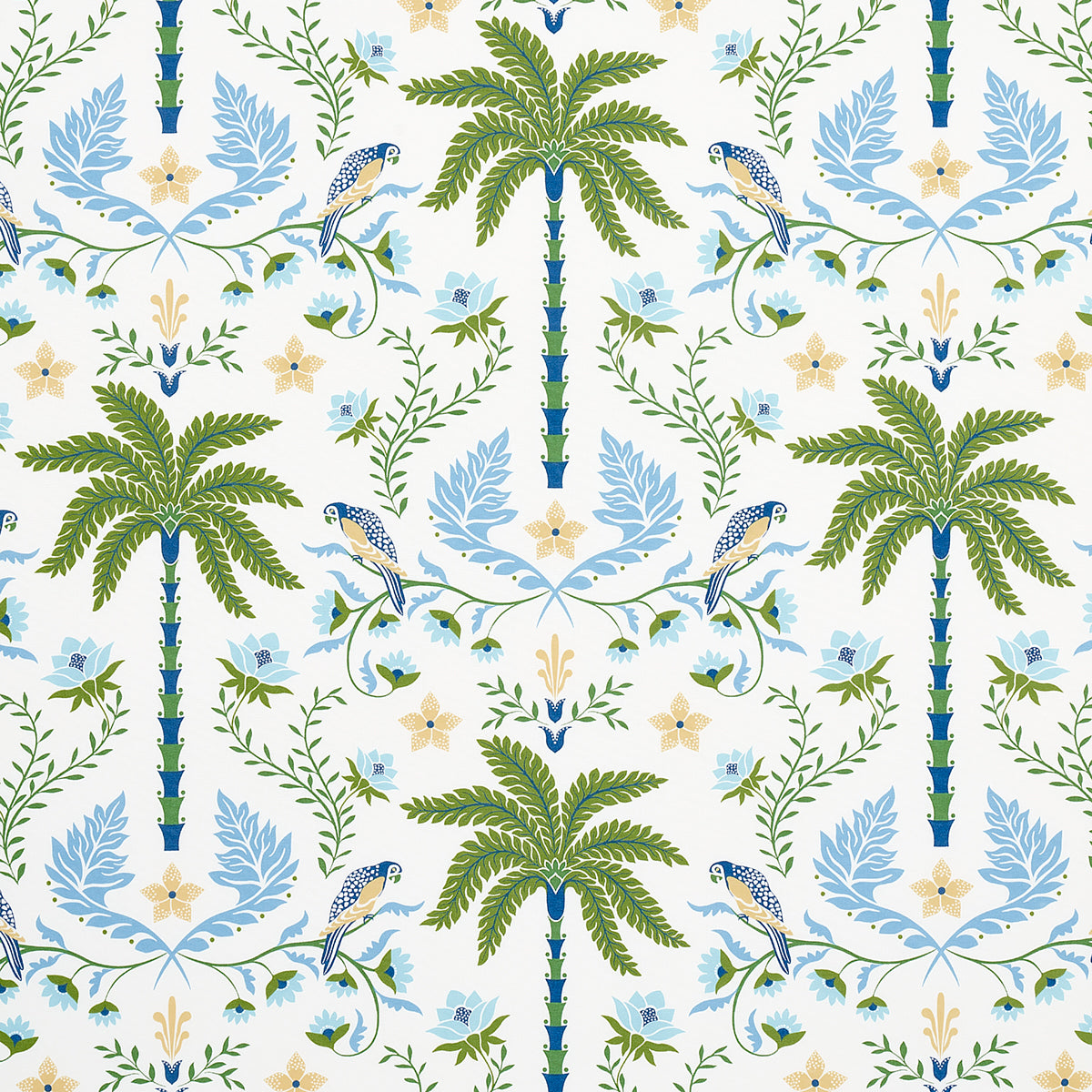 ISLAND-PALM-INDOOR-OUTDOOR-BLUE-GREEN-SCHUMACHER-180980 - Schumacher Fabric