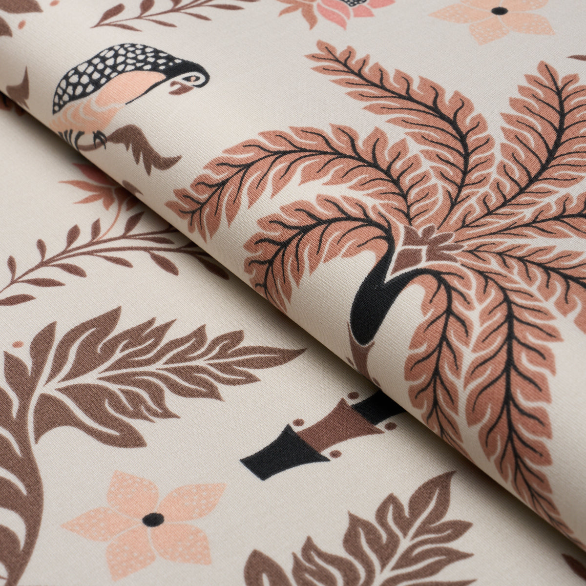 Island Palm Indoor/outdoor - Peach & Brown - Schumacher 180982 Fabric - Schumacher Fabric