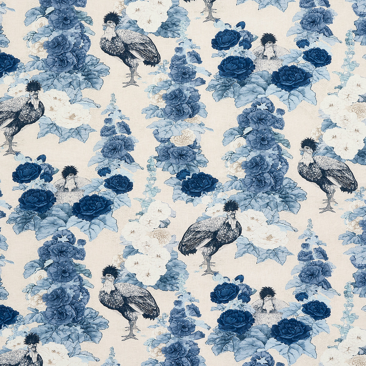 LADY-HOLLYHOCK-DELFT-SCHUMACHER-181042 - Schumacher Fabric