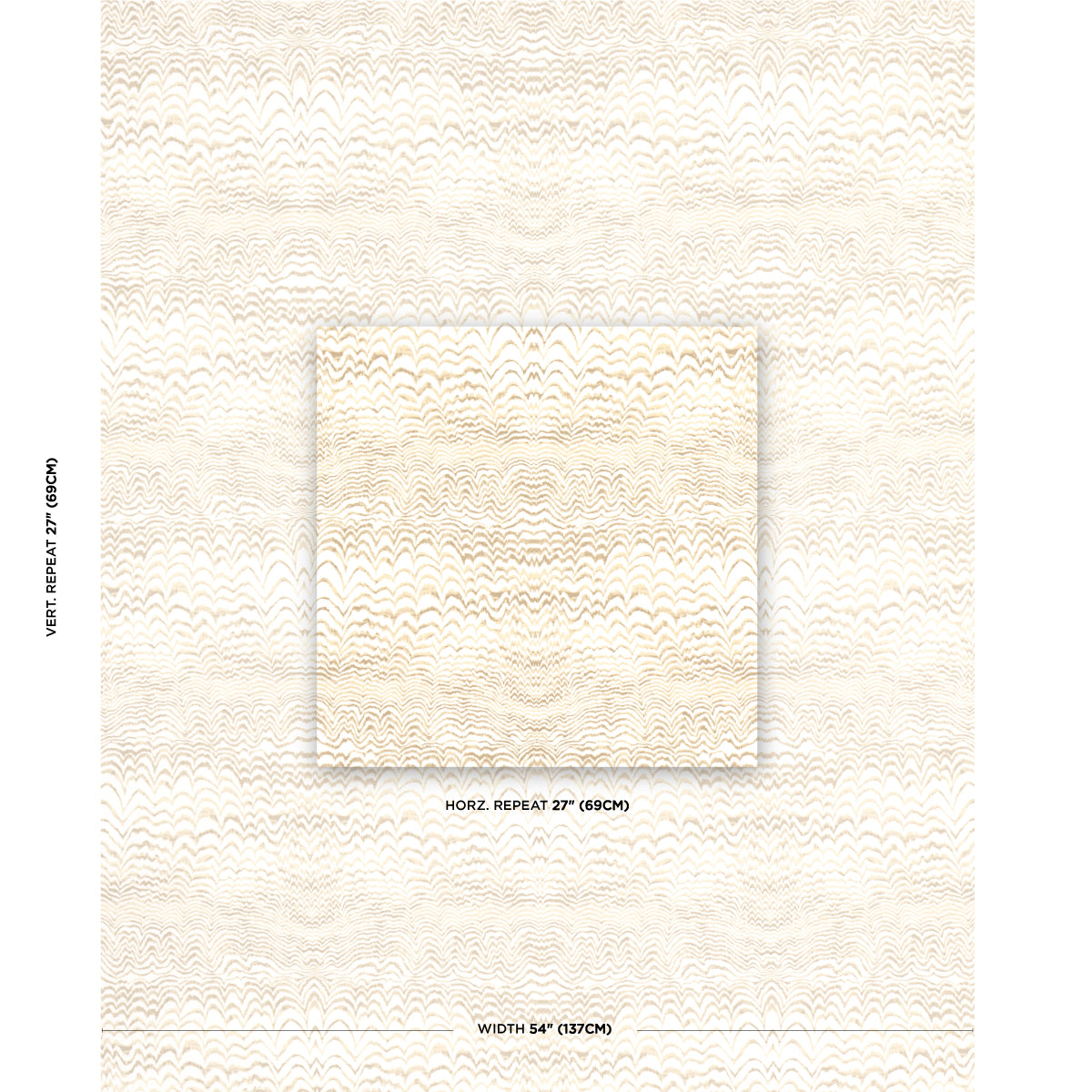 INK-WAVE-PRINT-INDOOR-OUTDOOR-NATURAL-SCHUMACHER-181051 - Schumacher Fabric