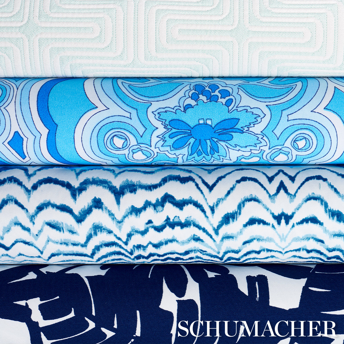 MORNING-SUNRISE-INDOOR-OUTDOOR-HORIZON-BLUE-SCHUMACHER-181060 - Schumacher Fabric