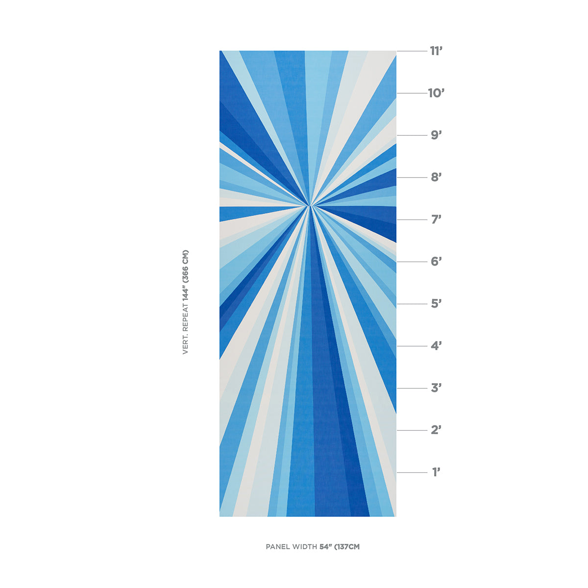 SUNBEAM-PRINT-INDOOR-OUTDOOR-PANEL-HORIZON-BLUE-SCHUMACHER-181090 - Schumacher Fabric