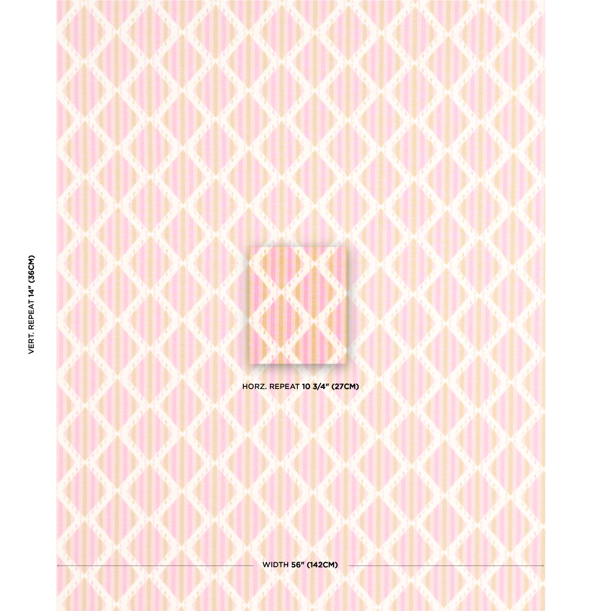 Kai Striped Ikat - Pink - Schumacher 181292 Fabric - Schumacher Fabric