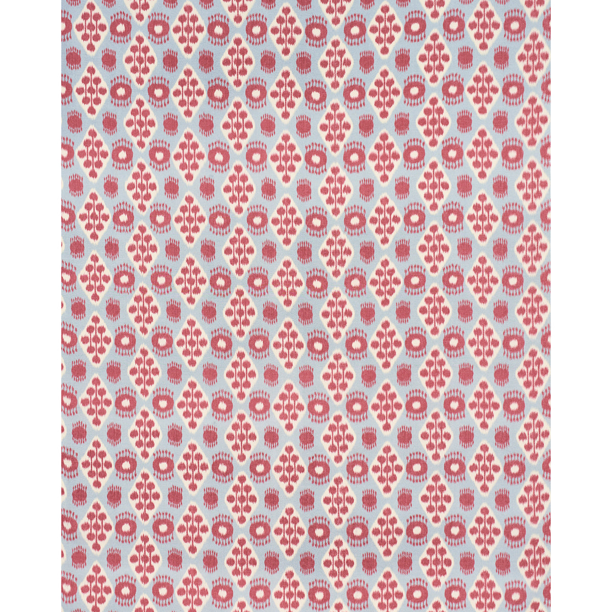Hamilton Ikat - Sky And Cherry - Schumacher 181301 Fabric - Schumacher Fabric