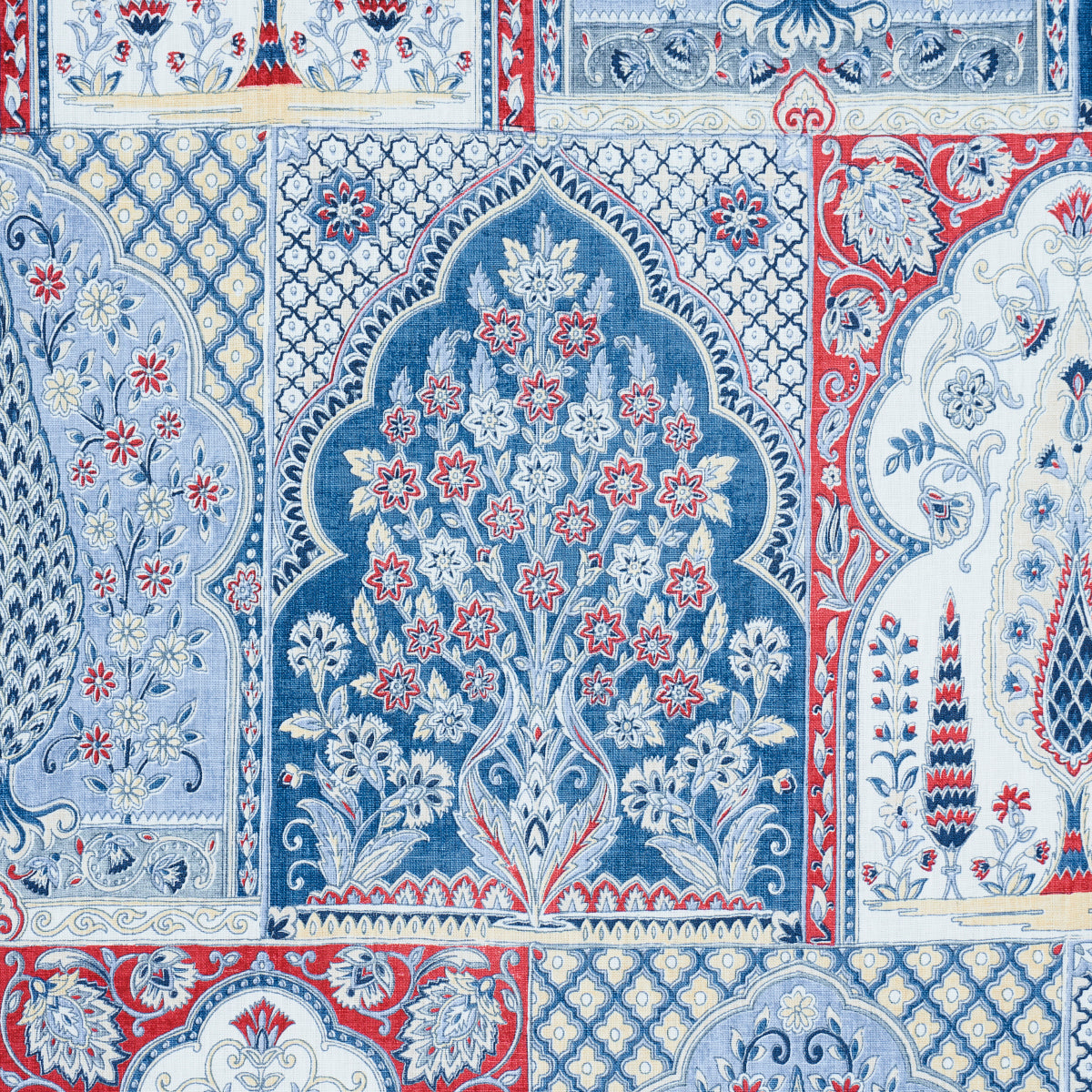 Barra Palace - Indigo & Crimson - Schumacher 181311 Fabric - Schumacher Fabric