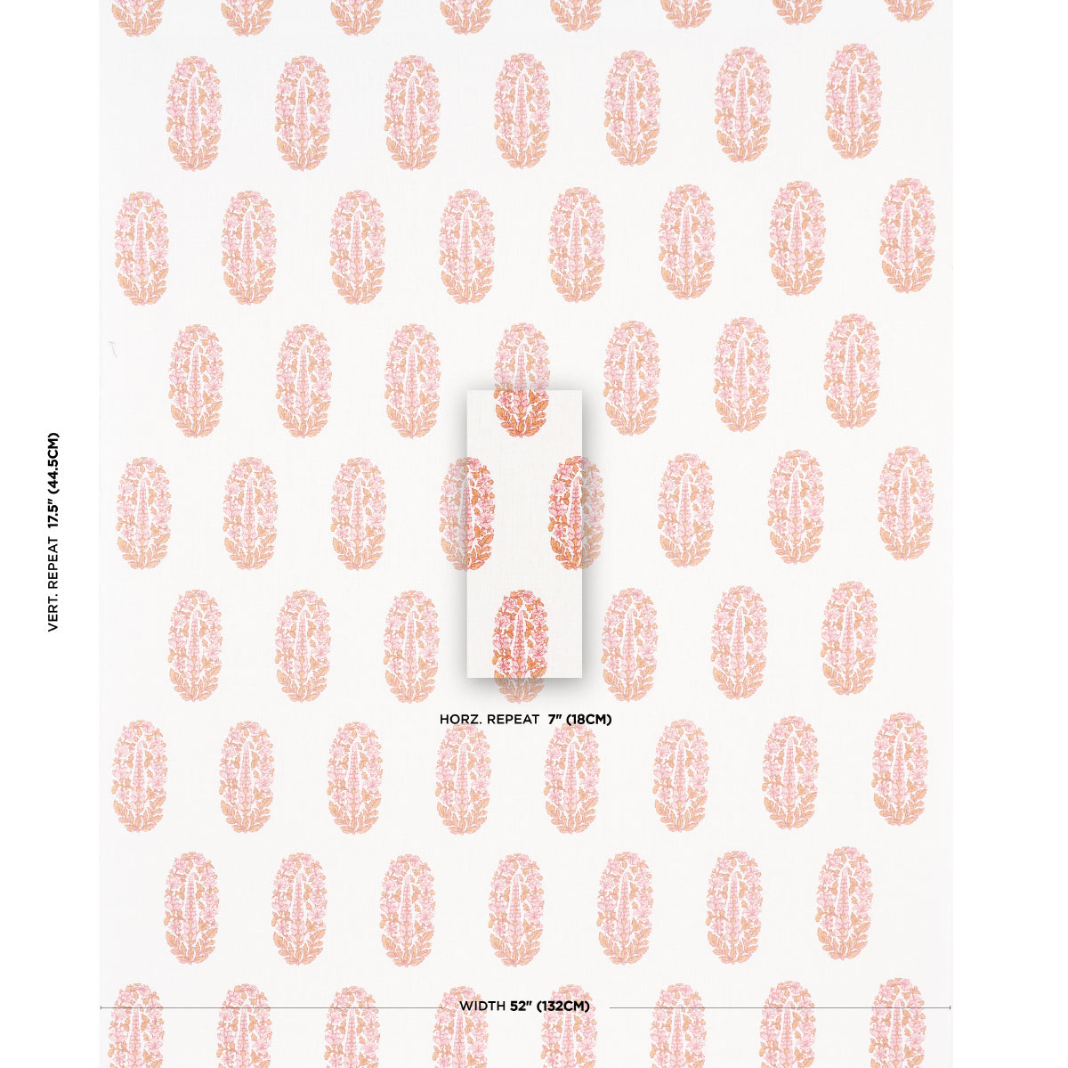 Askandra Flower - Tangerine - Schumacher 181362 Fabric - Schumacher Fabric