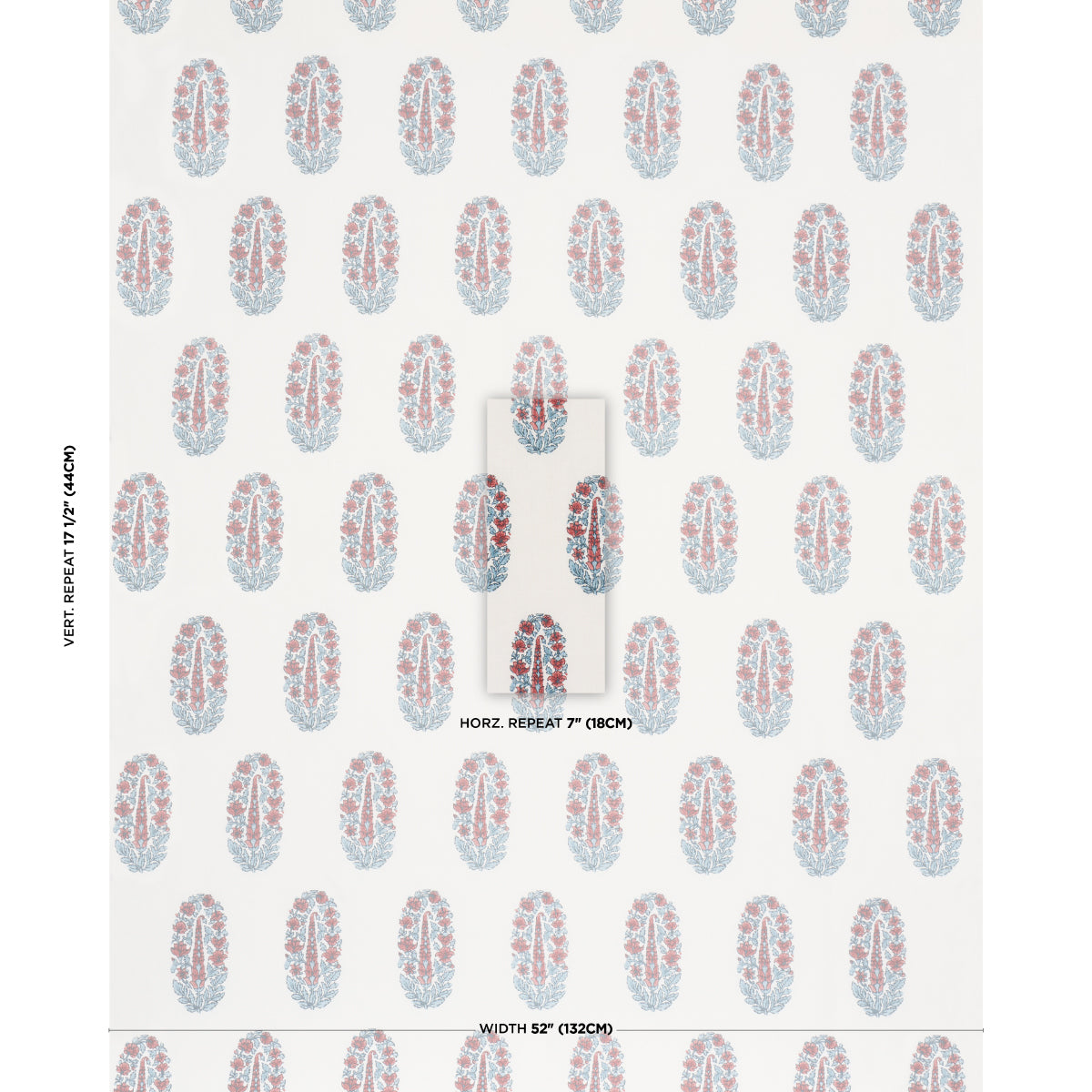 Askandra Flower - Ruby - Schumacher 181364 Fabric - Schumacher Fabric