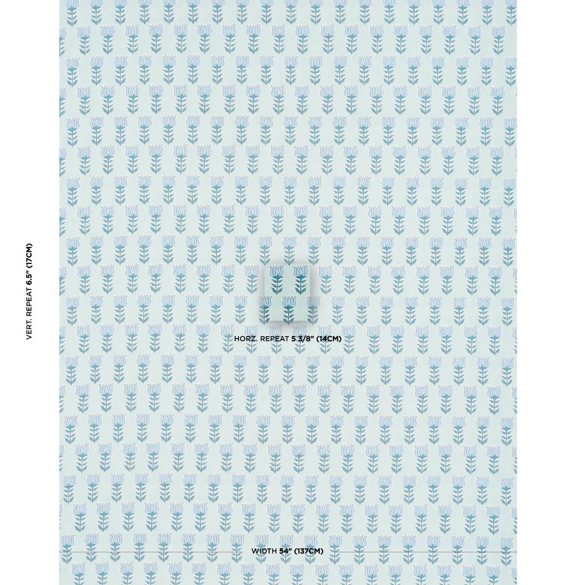 Mia Tulip - Mineral & Blue - Schumacher 181391 Fabric - Schumacher Fabric