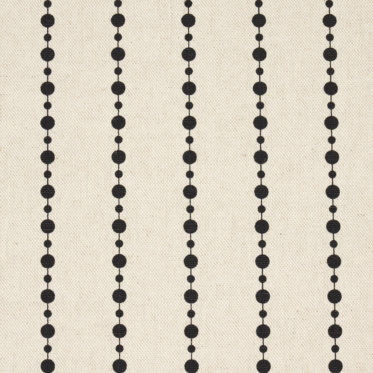Beaded Stripe - Black And Cream - Schumacher 181430 Fabric - Schumacher Fabric