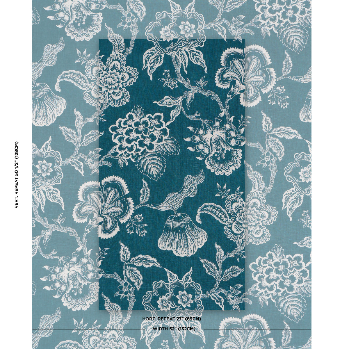 HOTHOUSE-FLOWERS-SILHOUETTE-PEACOCK-SCHUMACHER-181480 - Schumacher Fabric