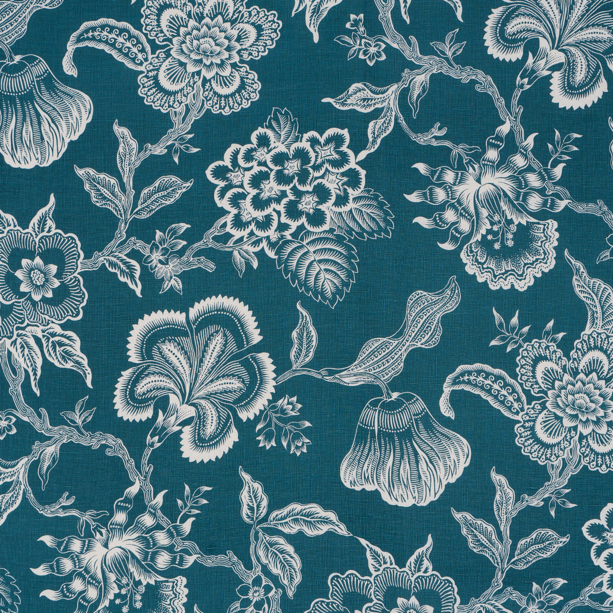 HOTHOUSE-FLOWERS-SILHOUETTE-PEACOCK-SCHUMACHER-181480 - Schumacher Fabric
