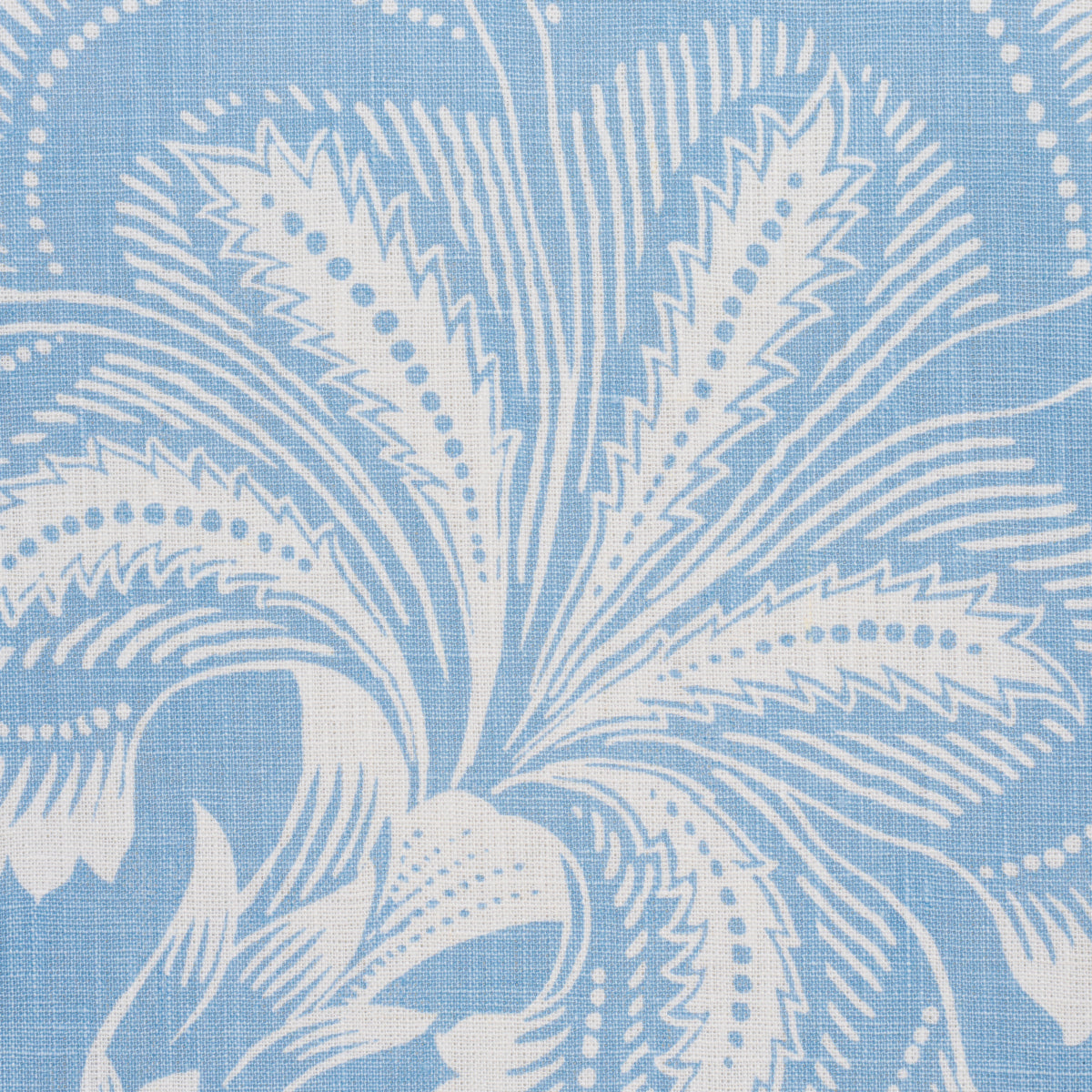 Hothouse Flowers Silhouette - Bliss Blue - Schumacher 181481 Fabric - Schumacher Fabric