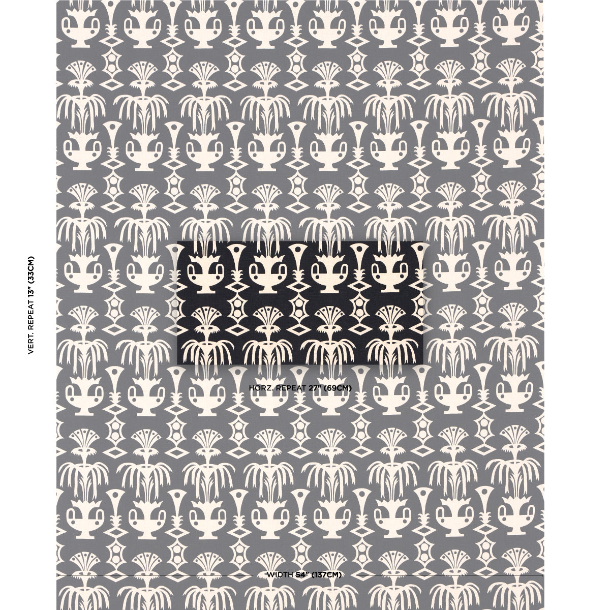 FOUNTAIN-GRASS-BLACK-SCHUMACHER-181502 - Schumacher Fabric