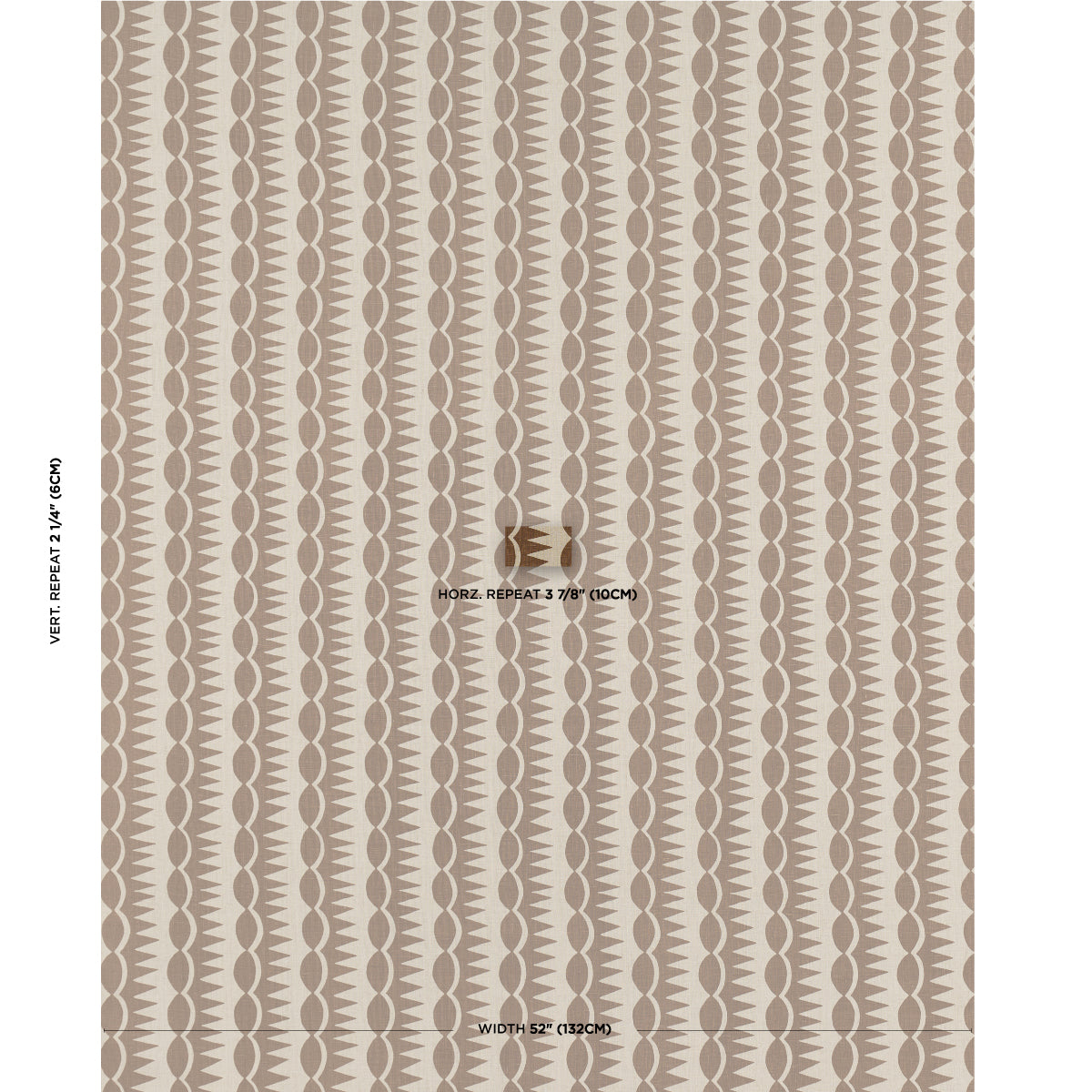DAGGER-STRIPE-BROWN-ON-NATURAL-SCHUMACHER-181530 - Schumacher Tela