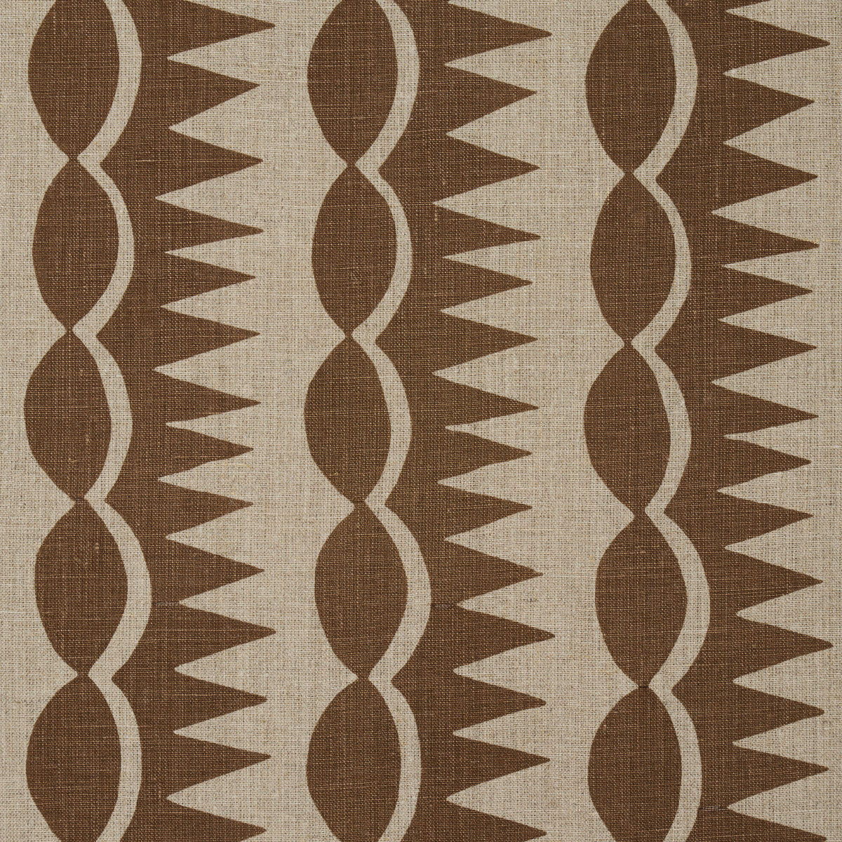 DAGGER-STRIPE-BROWN-ON-NATURAL-SCHUMACHER-181530 - Schumacher Tela