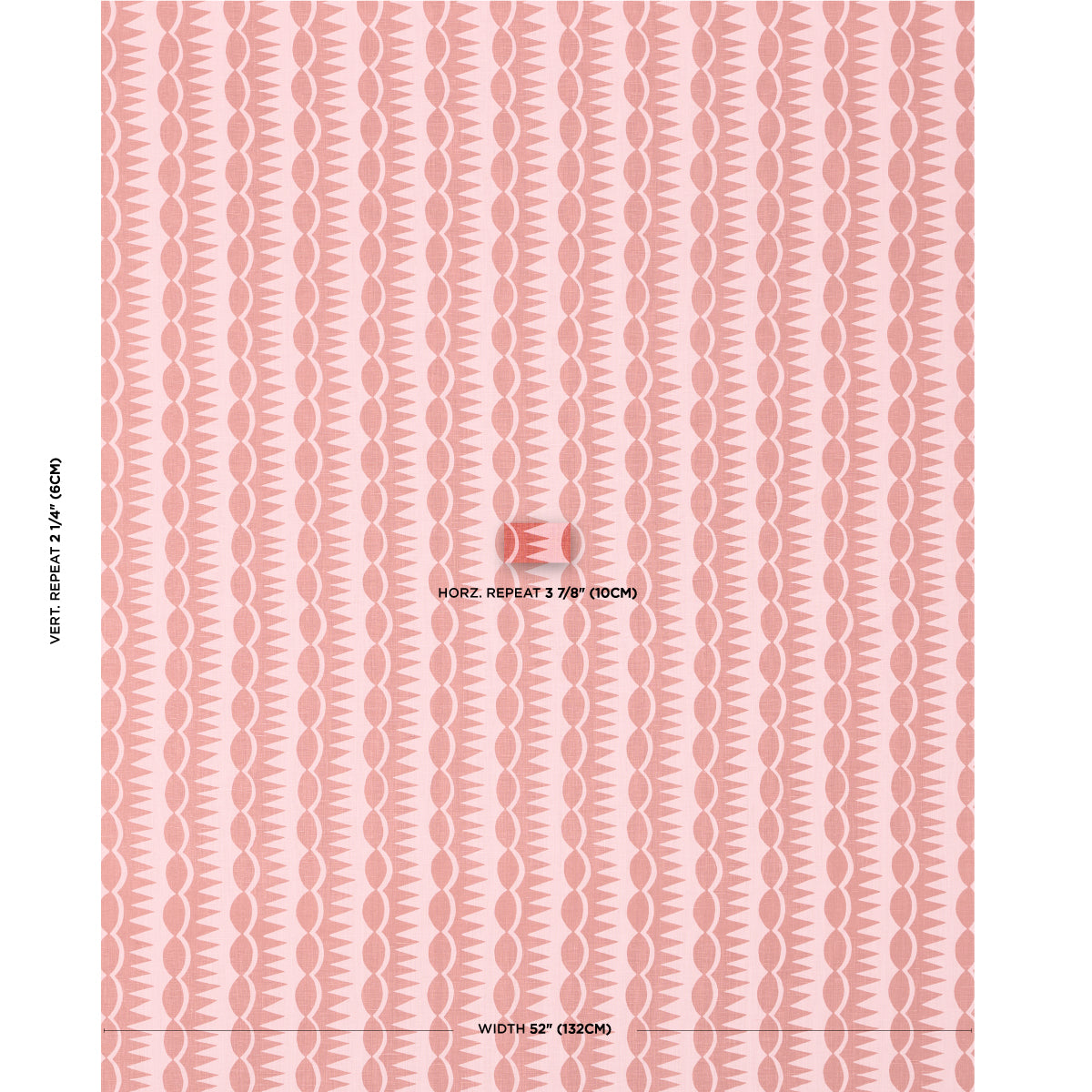 DAGGER-STRIPE-RED-ON-PINK-SCHUMACHER-181531 - Schumacher Fabric