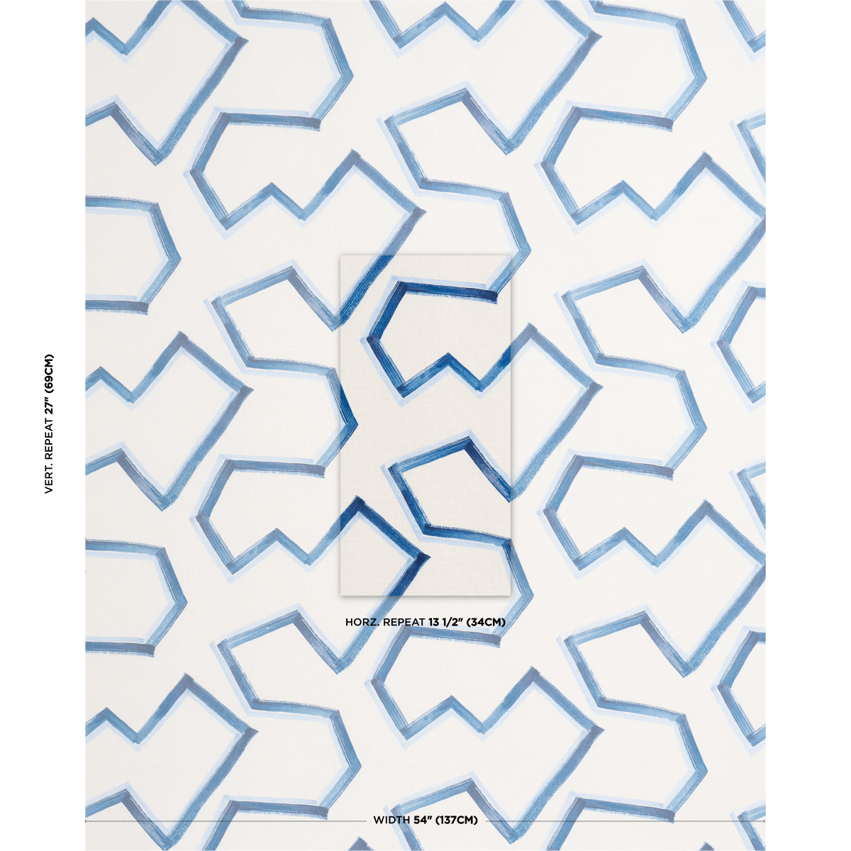 Enzo Print - Coastal - Schumacher 181631 Fabric - Schumacher Fabric