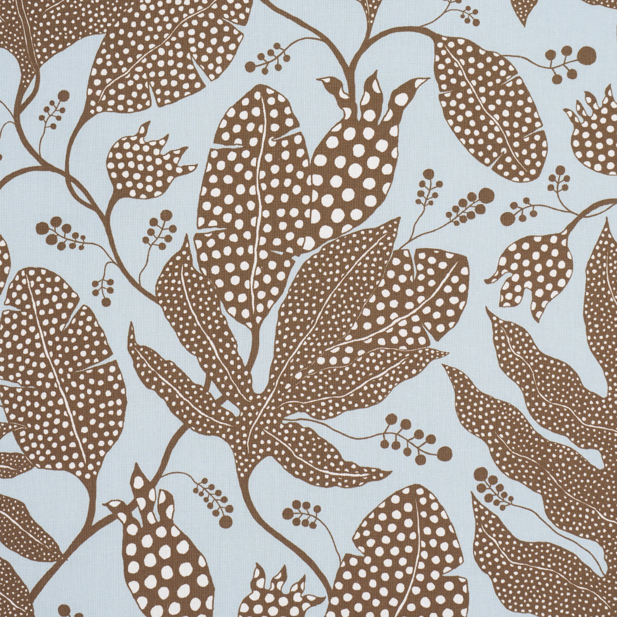 POLKA-DOT-JUNGLE-BROWN-SKY-SCHUMACHER-181650 - Schumacher Fabric