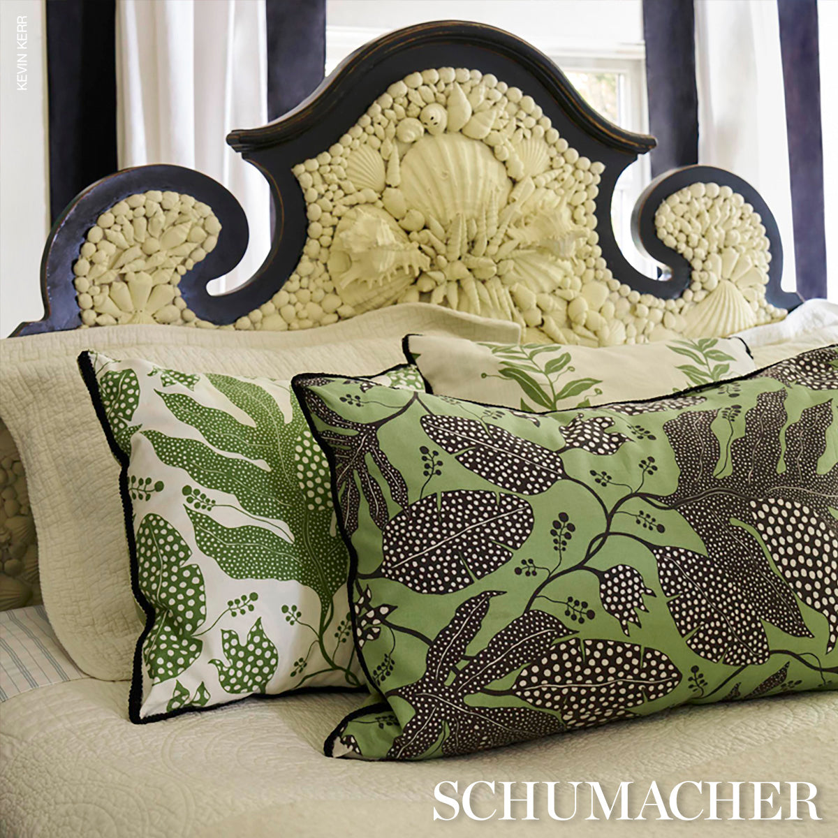 POLKA-DOT-JUNGLE-GREEN-IVORY-SCHUMACHER-181652 - Schumacher Fabric