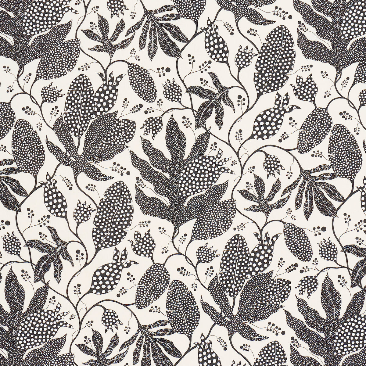 POLKA-DOT-JUNGLE-BLACK-CREAM-SCHUMACHER-181653 - Schumacher Fabric